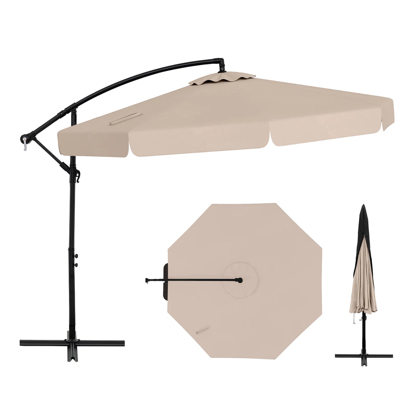 LIFEZEAL Offset Hanging Cantilever Umbrella With Cover