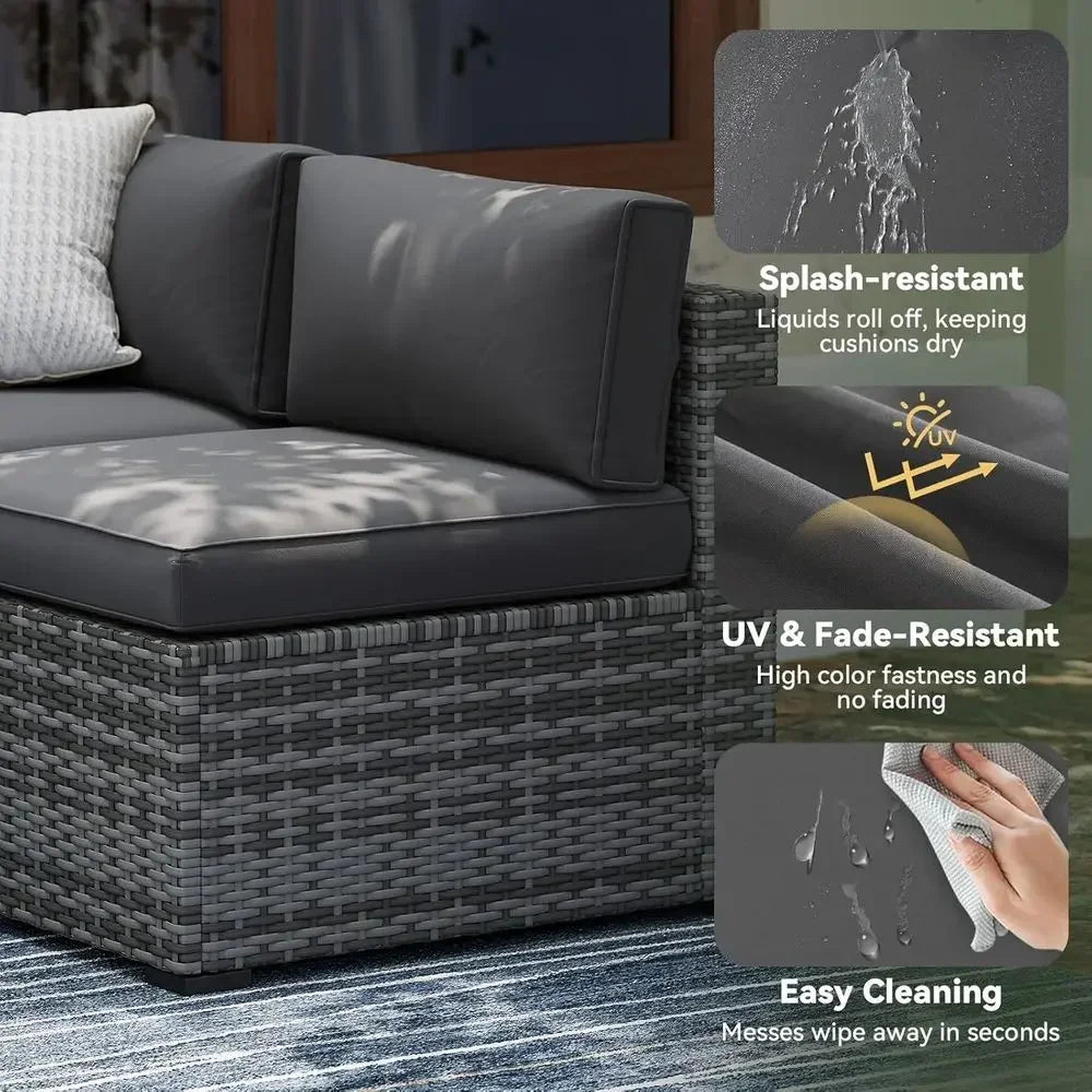 Deep Seat Outdoor Cushion Set Water Resistant For Patio Furniture