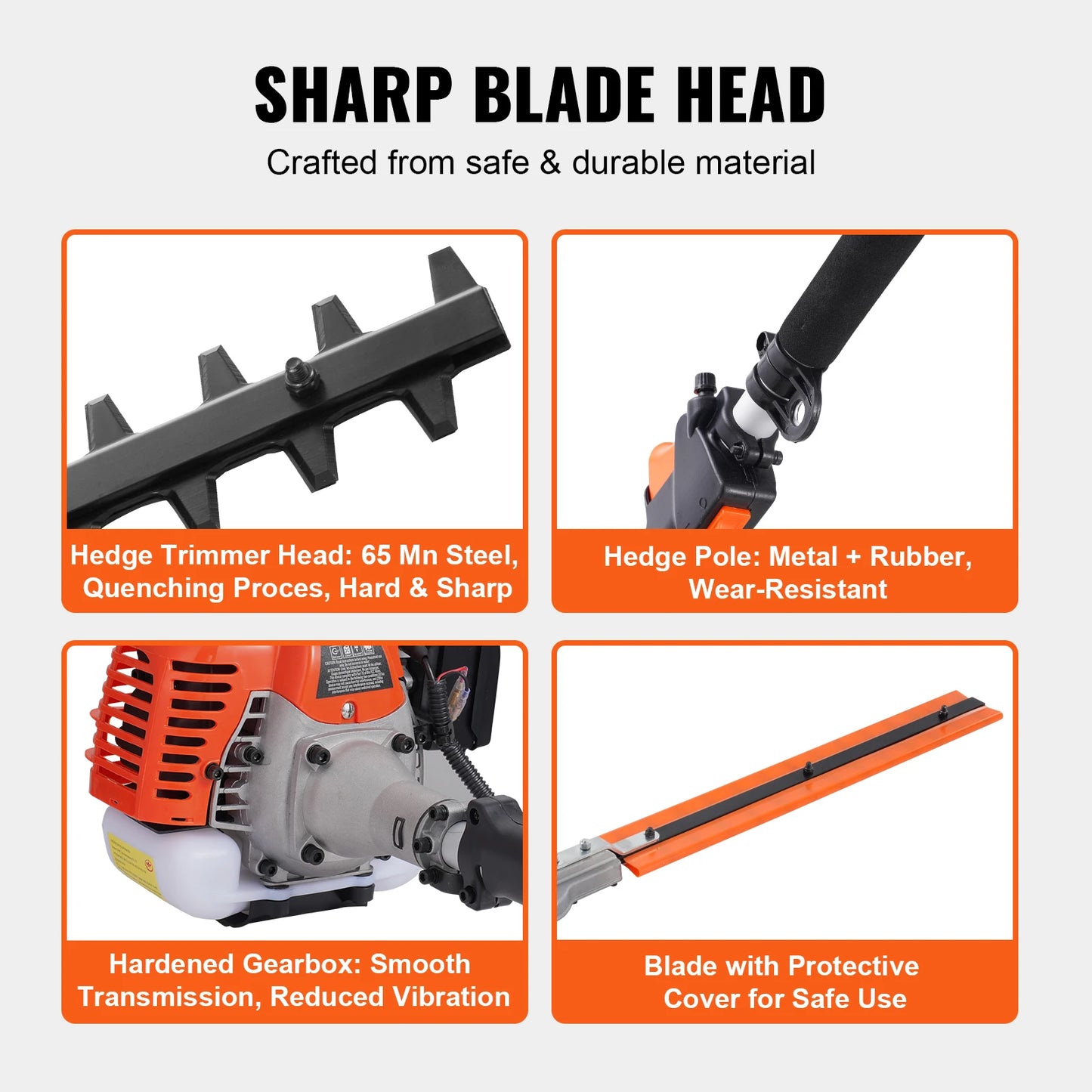 SucceBuy 33cc 6 In 1 Gas Trimmer Hedge Cutter Pole Saw Chainsaw