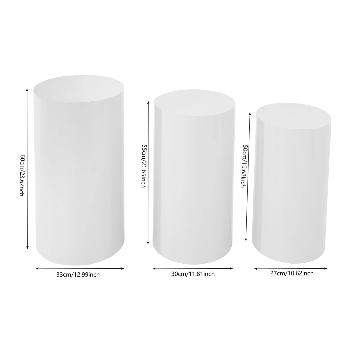 Round Cylinder Freestanding Iron Pedestal Stand For Cake And Flower Displays