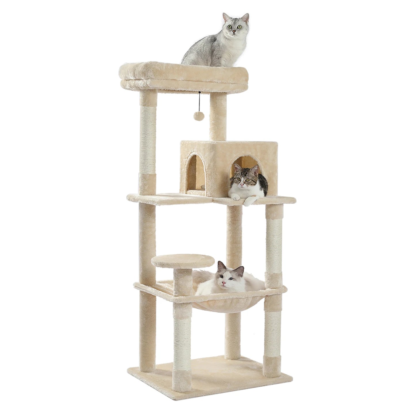 PEQULTICN Multi Level Cat Tree With Scratching Posts And Hammock