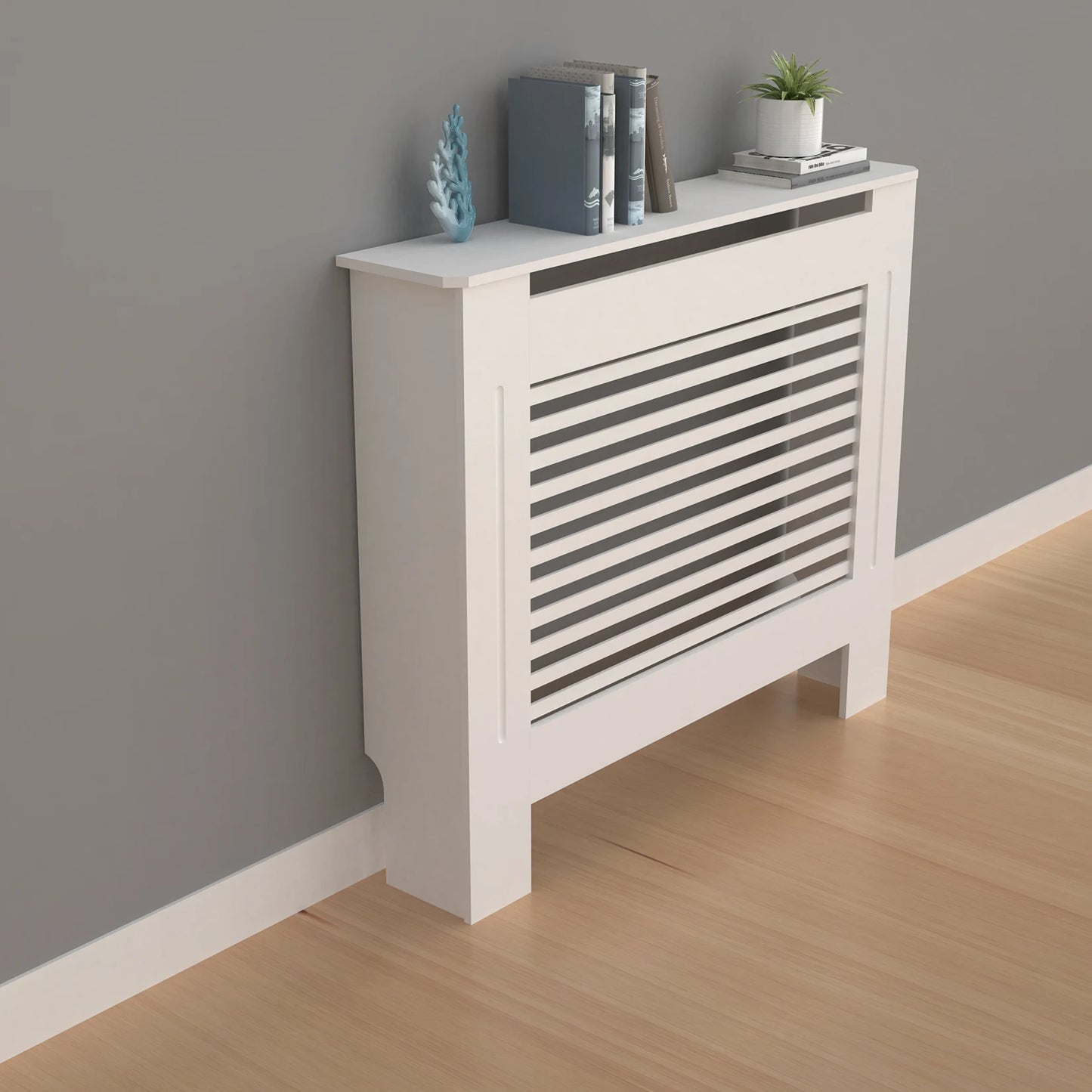 MDF Radiator Cover Cabinet With Grill Shelf For Home Use