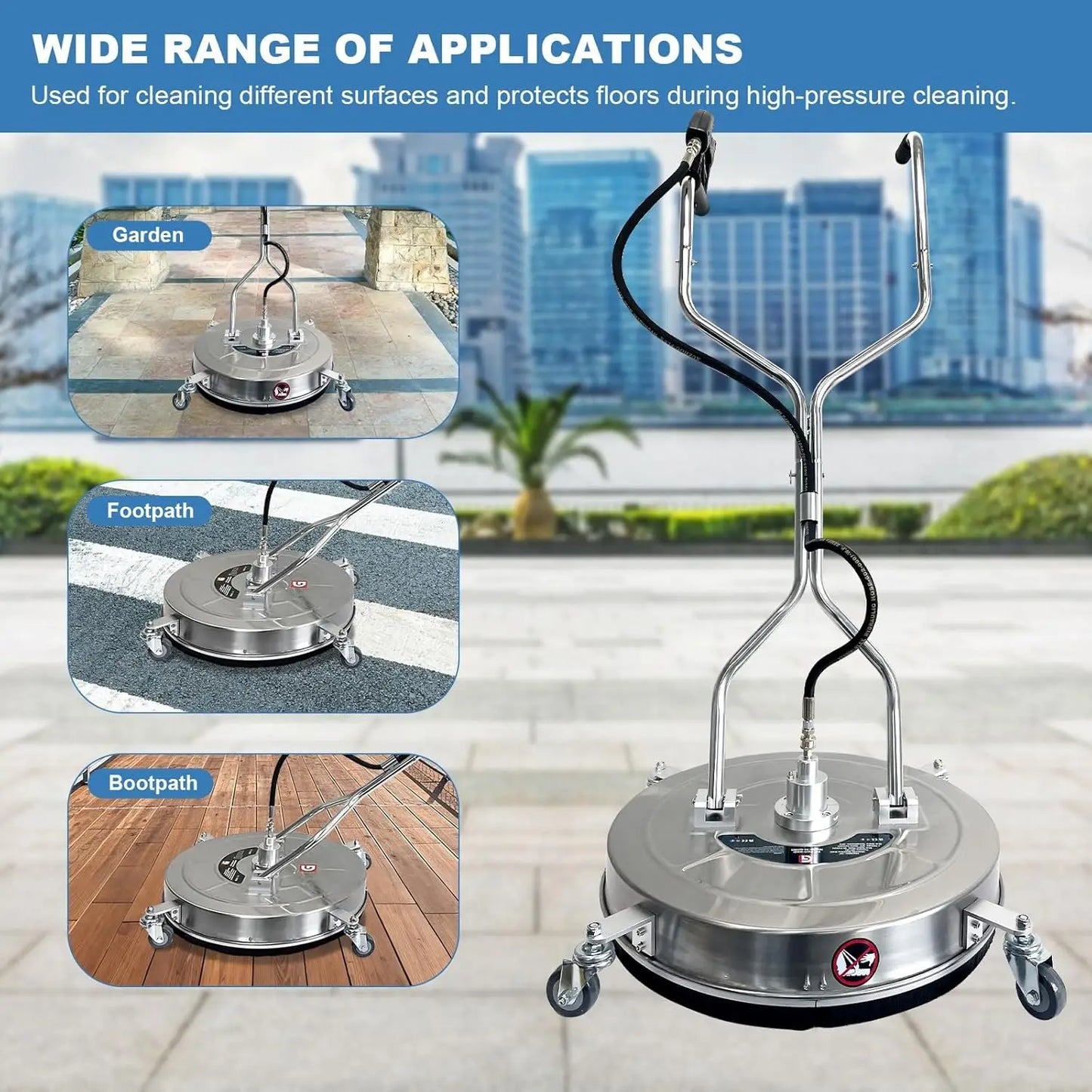 HiMISS 4600 PSI Surface Cleaner For Pressure Washer With Wheels