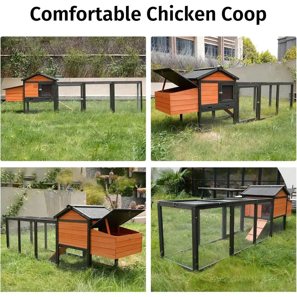 Wooden Chicken Coop With Nesting Boxes For 2 To 5 Chickens