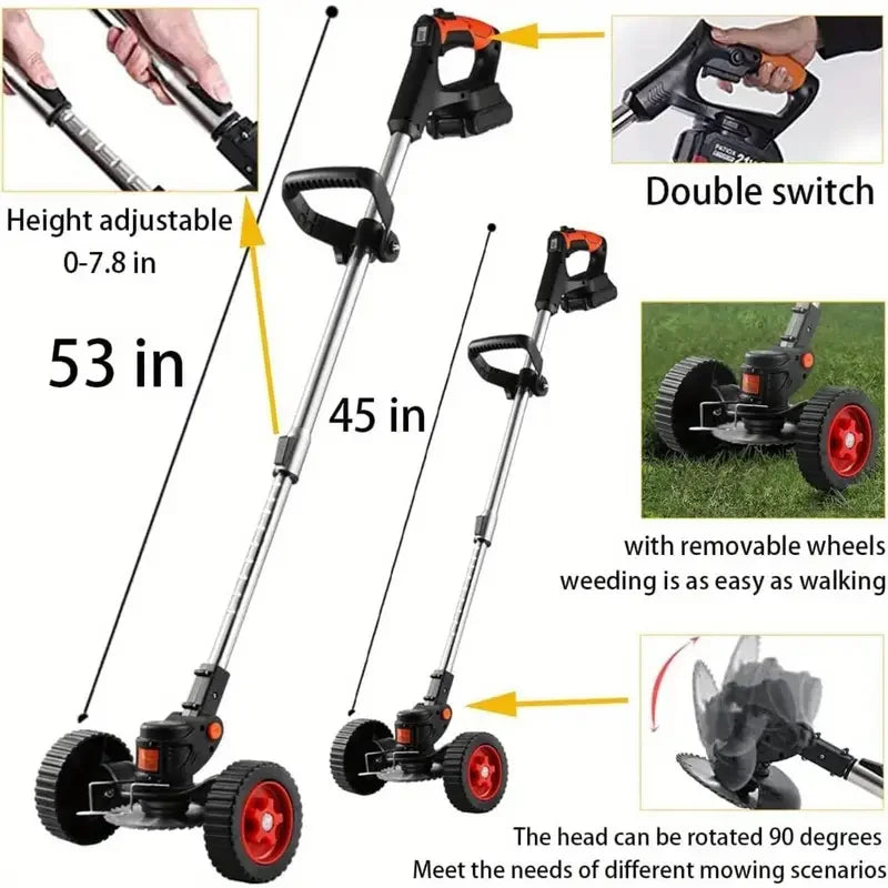 Jahy2Tech 24V Cordless Weed Eater Edger String Trimmer