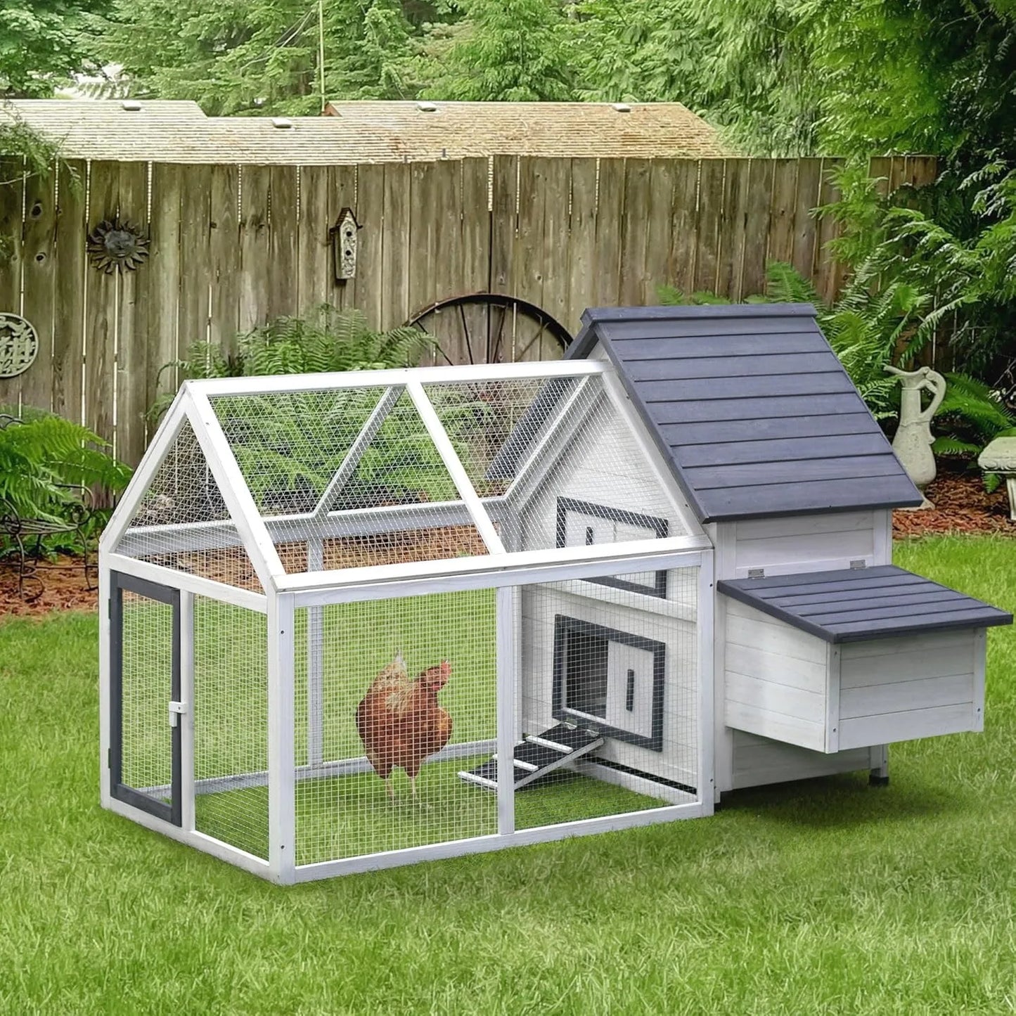 Wooden Chicken Coop With Detachable Run Nesting Box