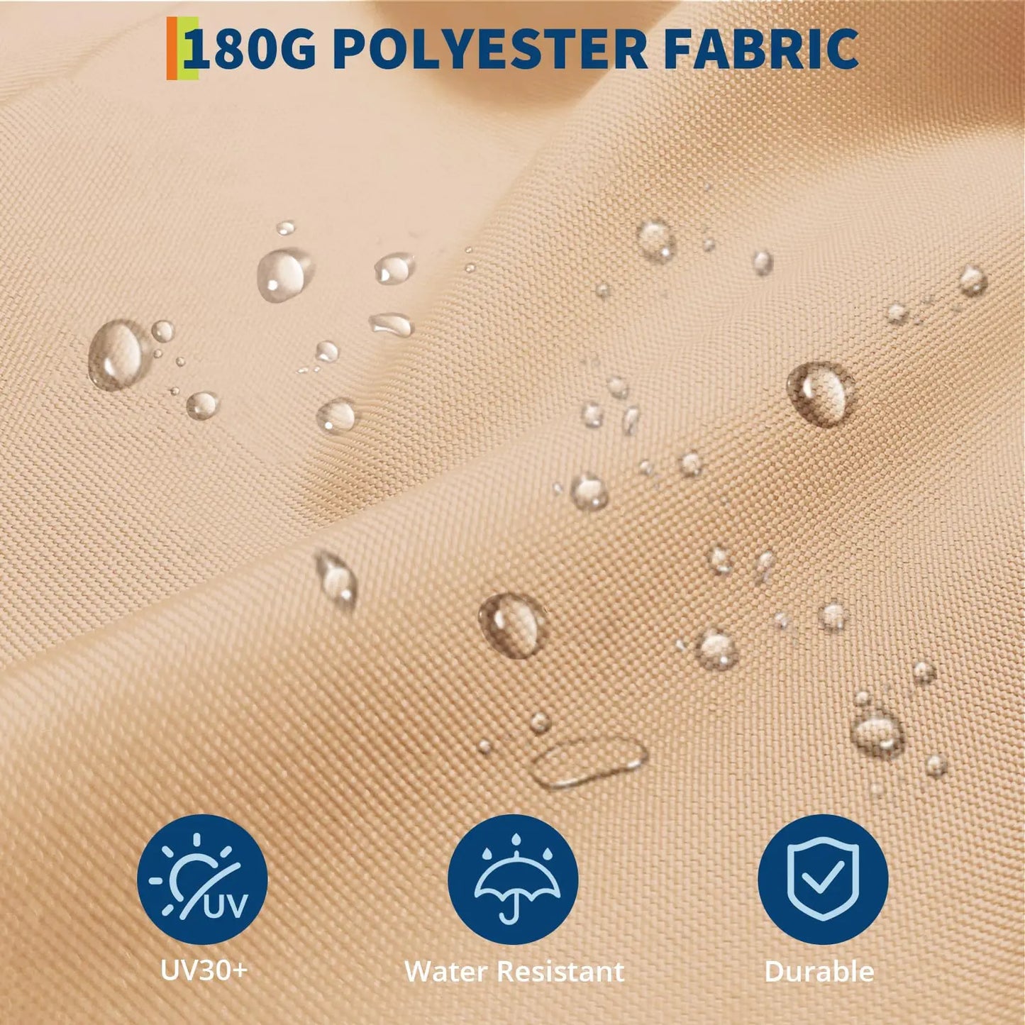 Patio Umbrella With Solar LED Lights Waterproof And Push Button Tilt Crank