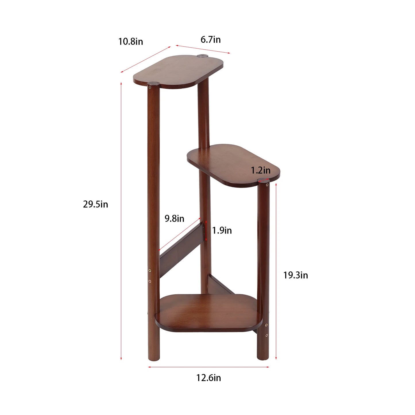 Bamboo 3 Tier Plant Stand Indoor Corner Display Rack