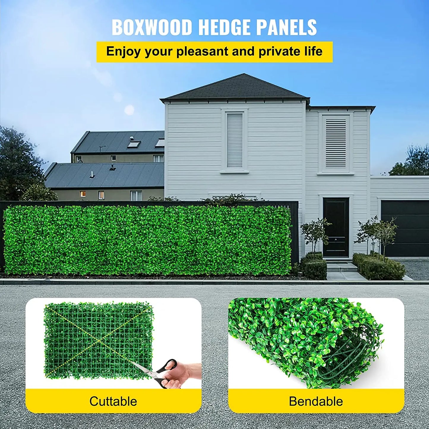 SucceBuy Boxwood Hedge Wall Panels Artificial Plant Wall Decor