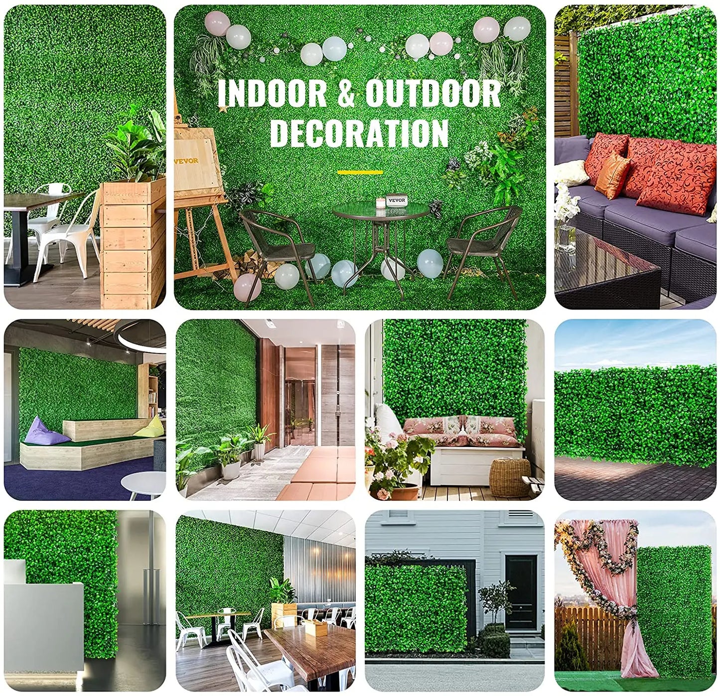 SucceBuy Boxwood Hedge Wall Panels Artificial Plant Wall Decor