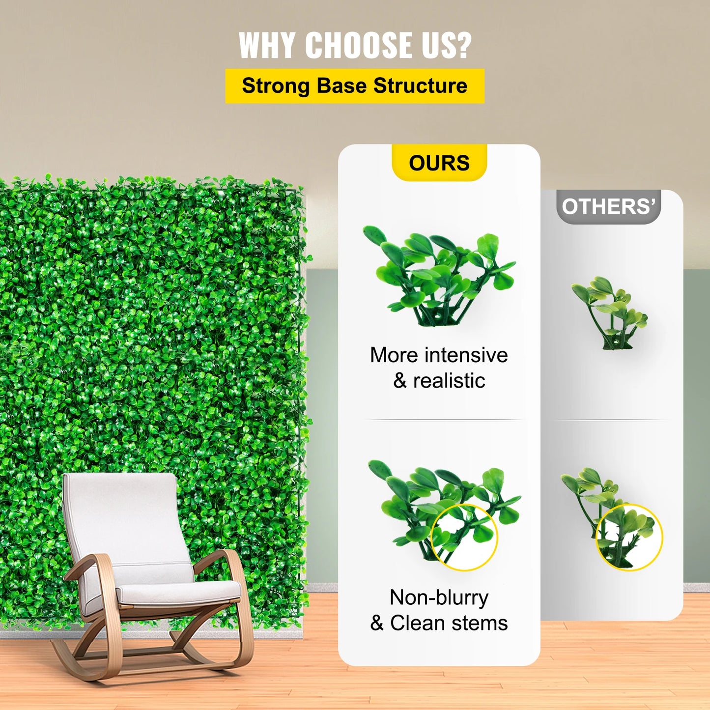 SucceBuy Boxwood Hedge Wall Panels Artificial Plant Wall Decor