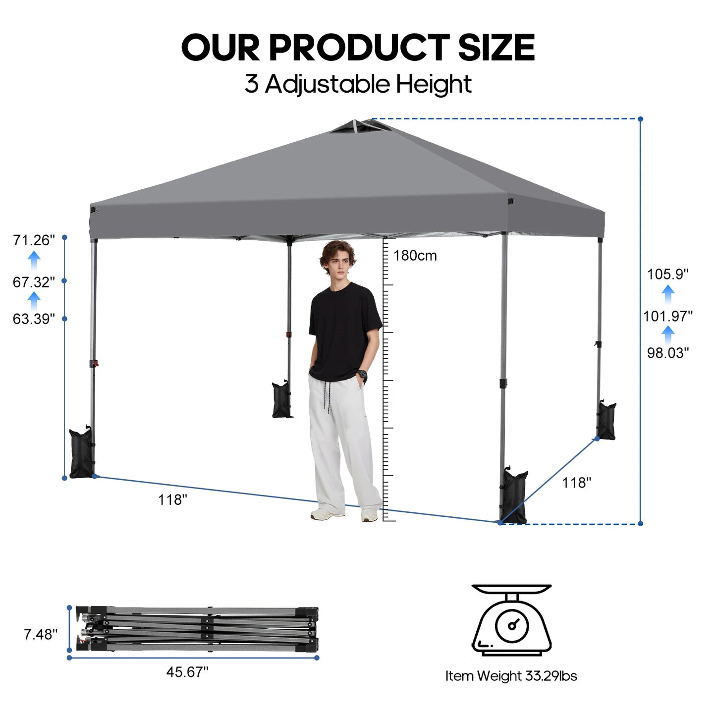 JHK Pop Up Canopy Tent Portable Outdoor Sun Shelter