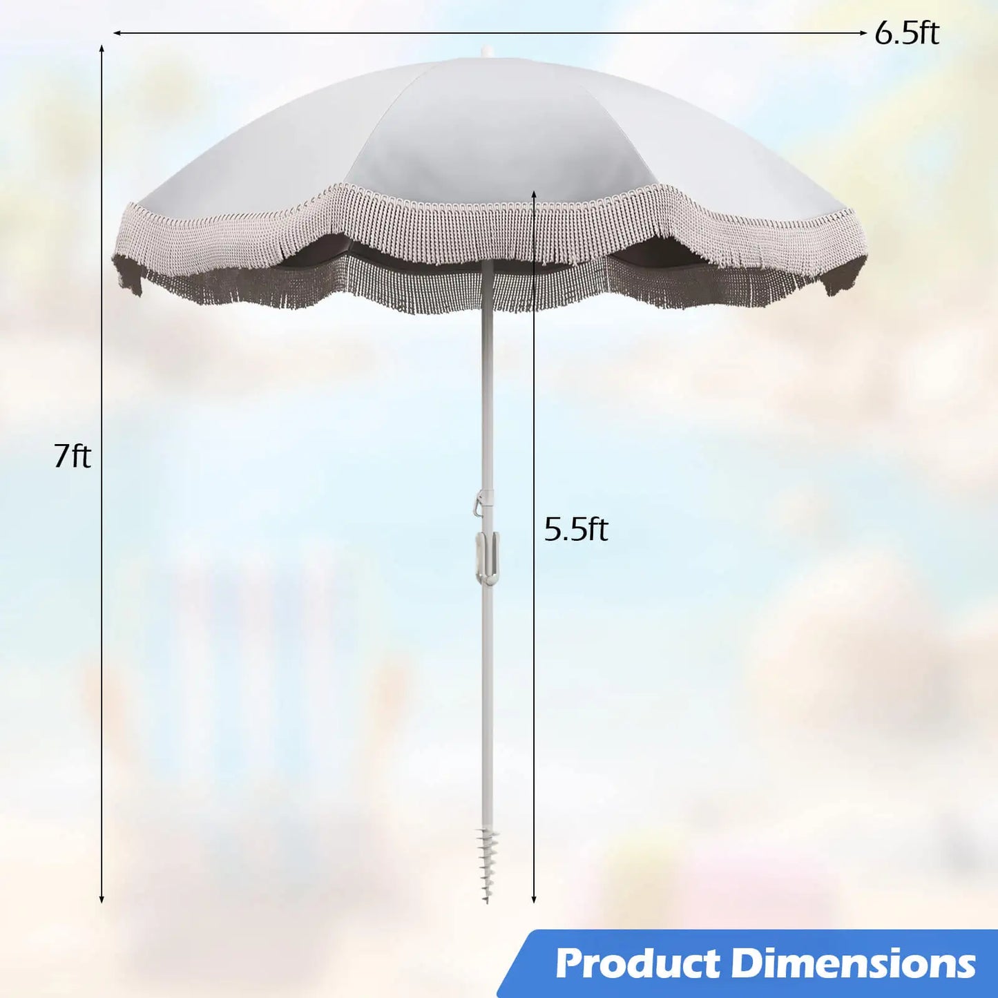 HOMASIS Outdoor Patio Umbrella With Push Button Tilt Carrying Bag