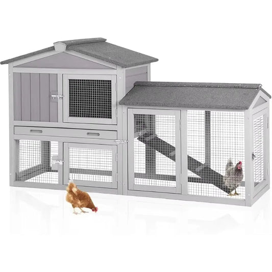 XMSJ Expandable Wooden Chicken Coop For 2 Chickens Outdoor Henhouse