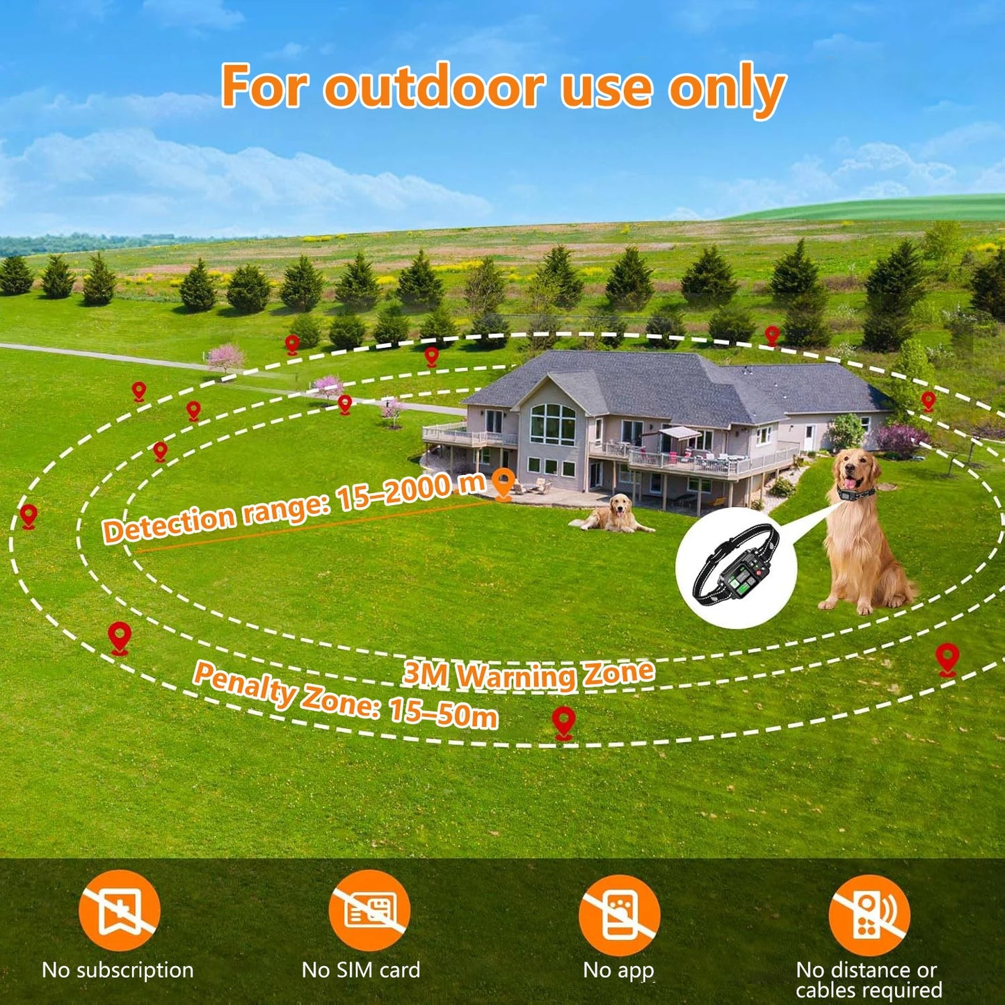 GPS Wireless Dog Fencing System Pet Fence with GPS Technology