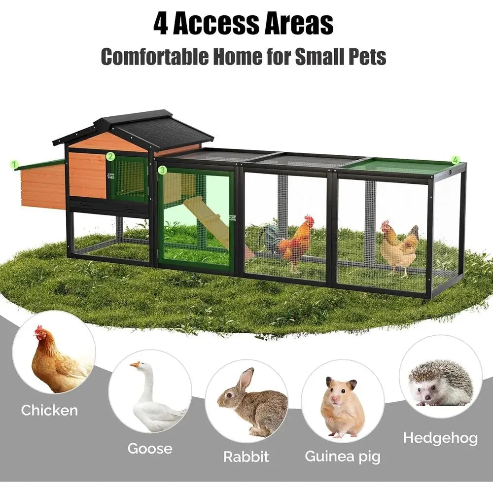 Wooden Chicken Coop With Nesting Boxes For 2 To 5 Chickens