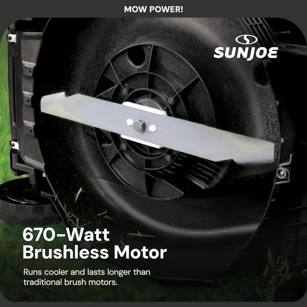 Cordless Lawn Mower With 6 Position Height Adjustment And Bag