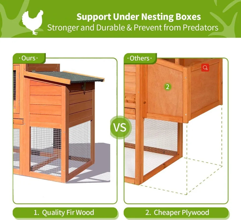 Weatherproof Chicken Coop With Nest Box And Removable Tray