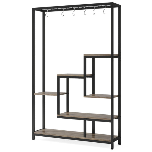 Tribesigns Five Tier Indoor Plant Stand With Hanging Hooks