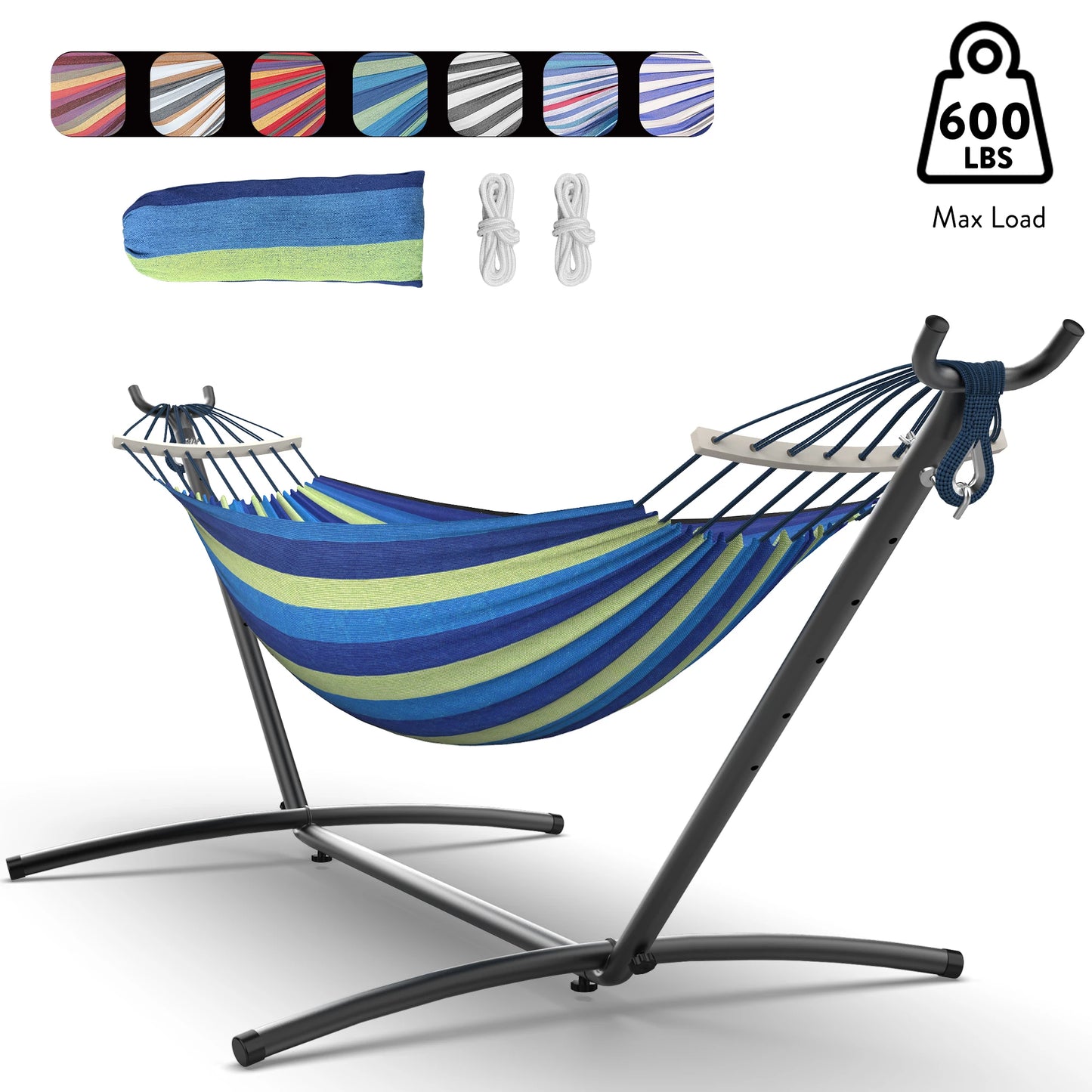 Gyroor Adjustable Stand Hammock 600lb Capacity With Storage Bag Outdoor