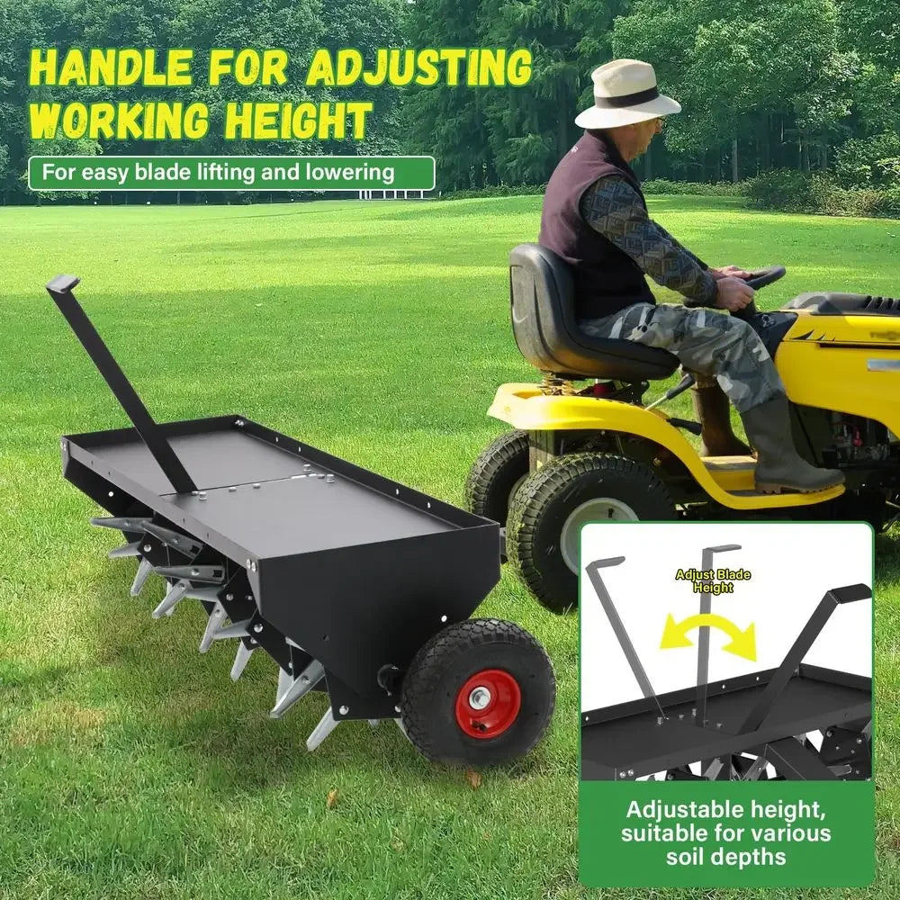 XMSJ Tow Behind Lawn Aerator With Universal Hitch 40 Tines