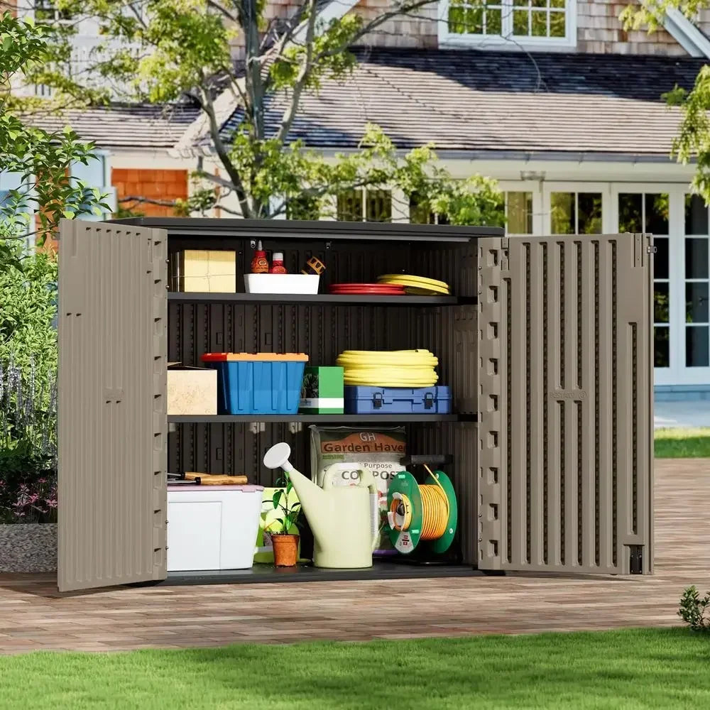 All Weather Outdoor Storage Shed Resin And Metal Construction