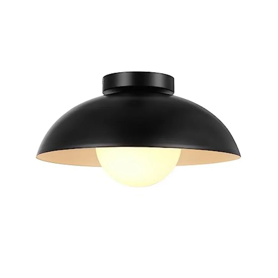 Flush Mount Ceiling Light With Opal Glass Dual Shade