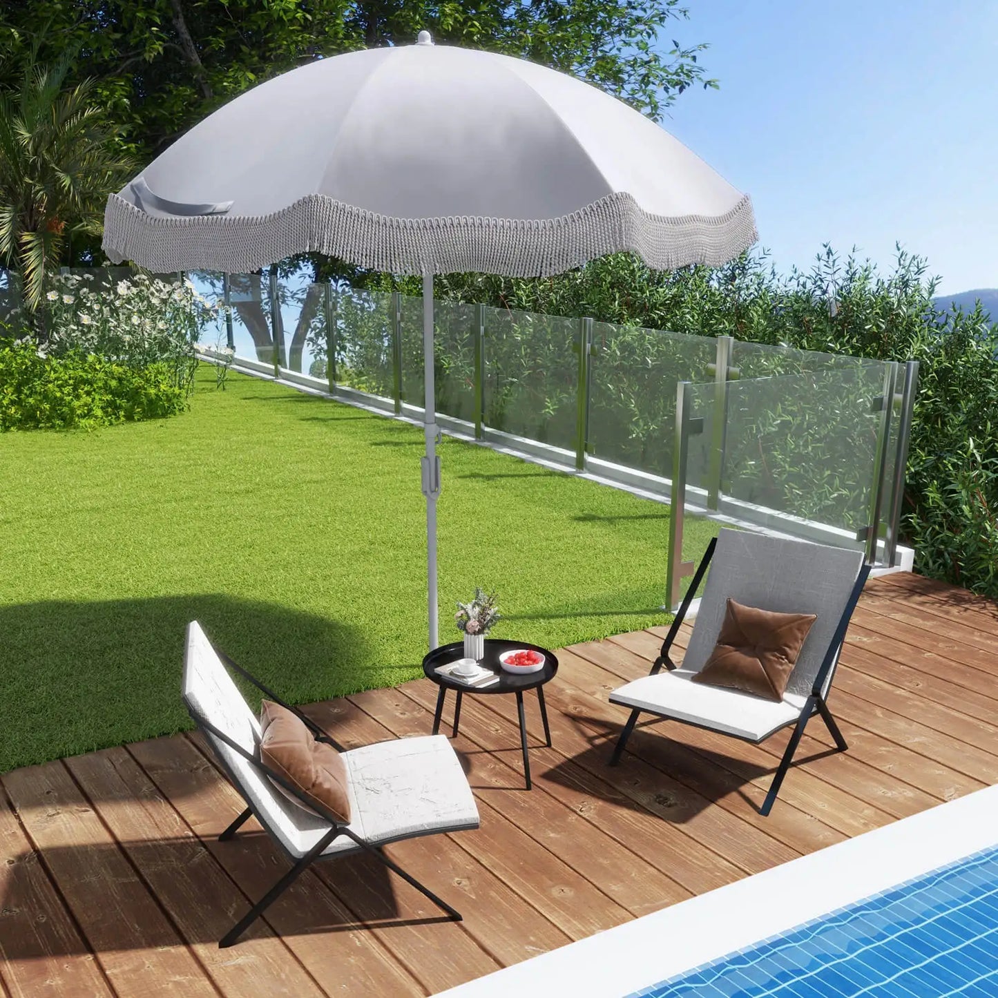 HOMASIS Outdoor Patio Umbrella With Push Button Tilt Carrying Bag