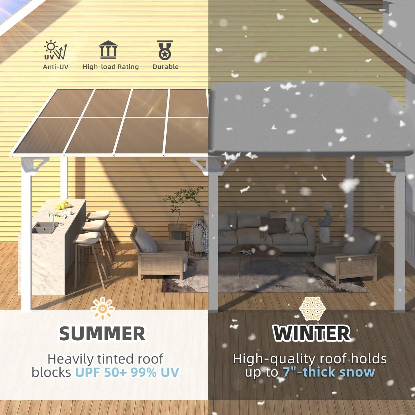 Outdoor Metal Gazebo Pergola Shelter For Patio Living