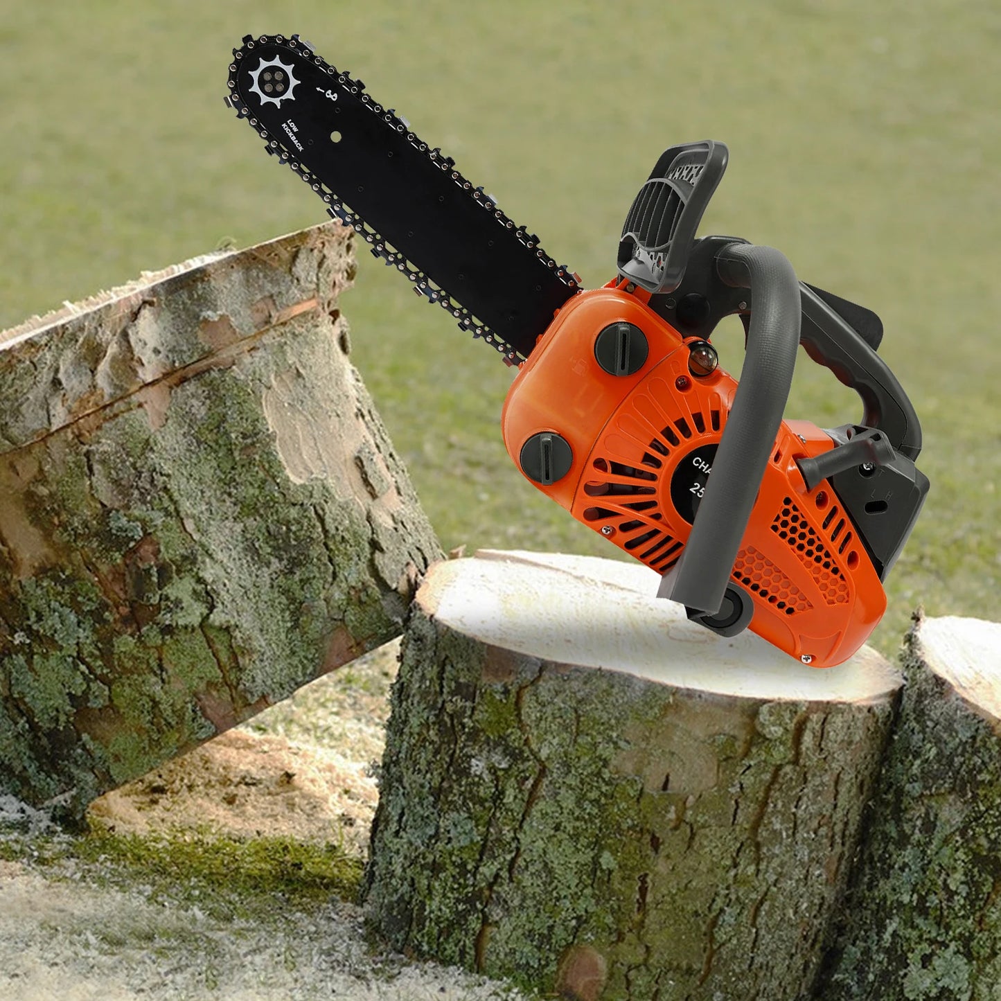Top Handle Chainsaw 25.4cc Gasoline Two Stroke Engine Woodcutting Tool
