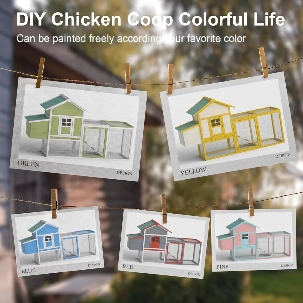Outdoor Chicken Coop For 2-4 Chickens Wooden Hen House Roof