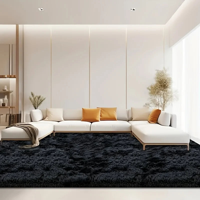 Lux Plush Area Rug With Geometric Pattern 100 Percent Polyester