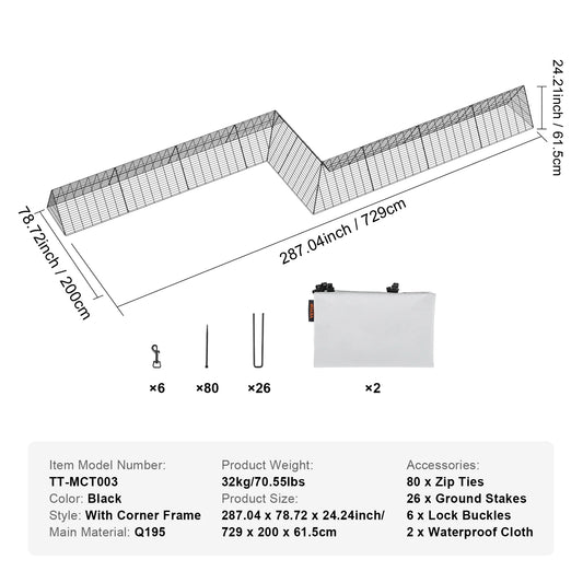 Chicken Tunnels Yard Portable For Outside Corner Frames