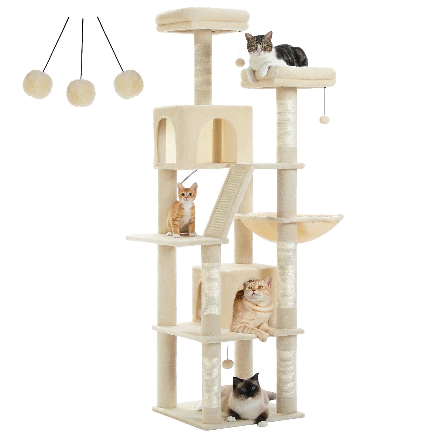 PAWZ Road Cat Tree Multi-Level Plush Condo With Scratching Posts