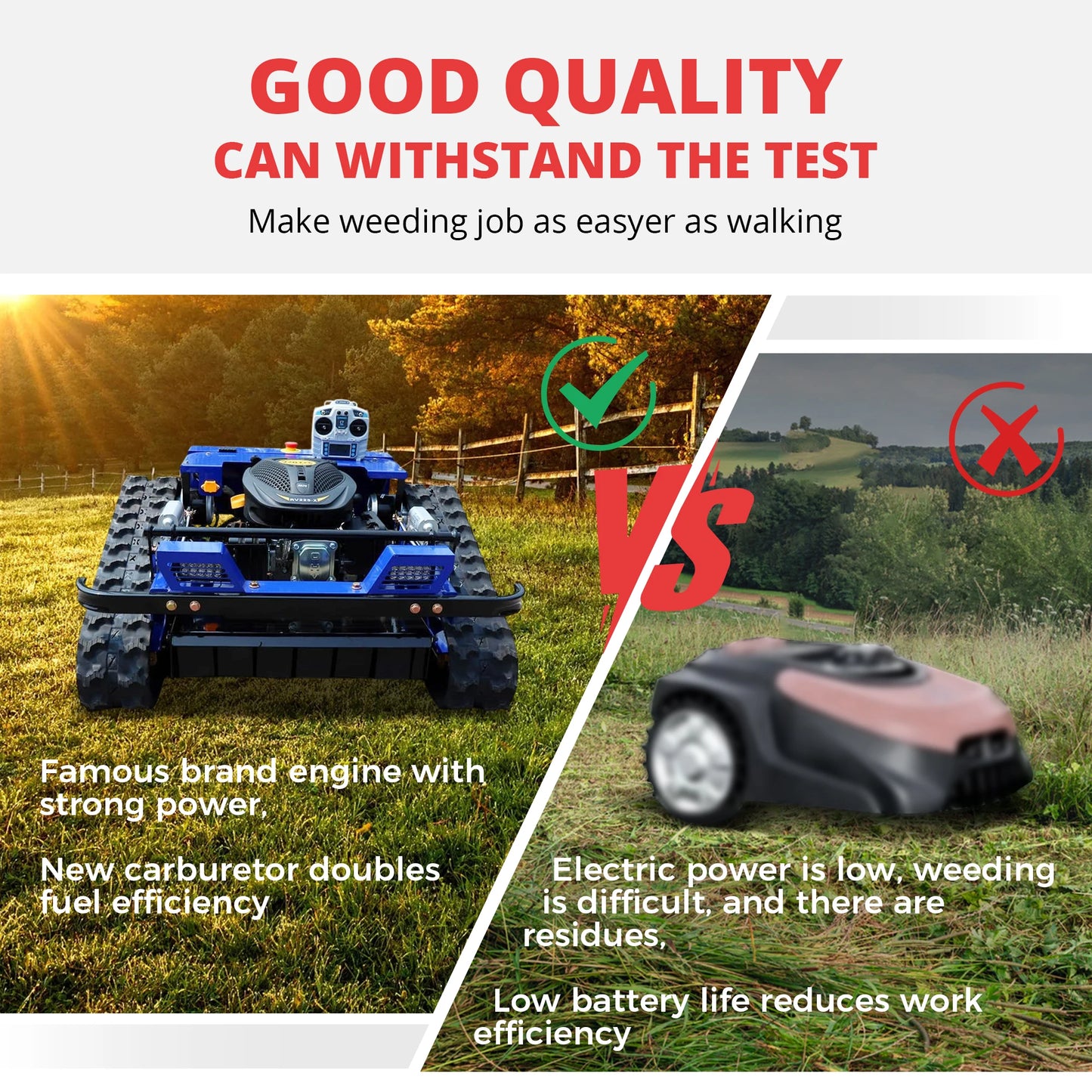 R550 Smart Remote Lawn Mower Heavy Duty 170kg CE Certified