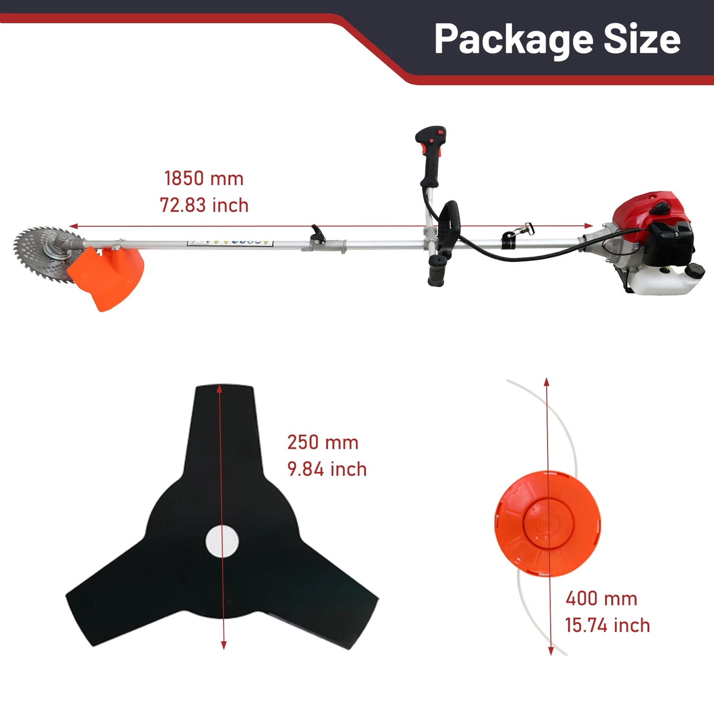 Gas Powered Weed Eater 4 Detachable Trimmer Heads Straight Shaft