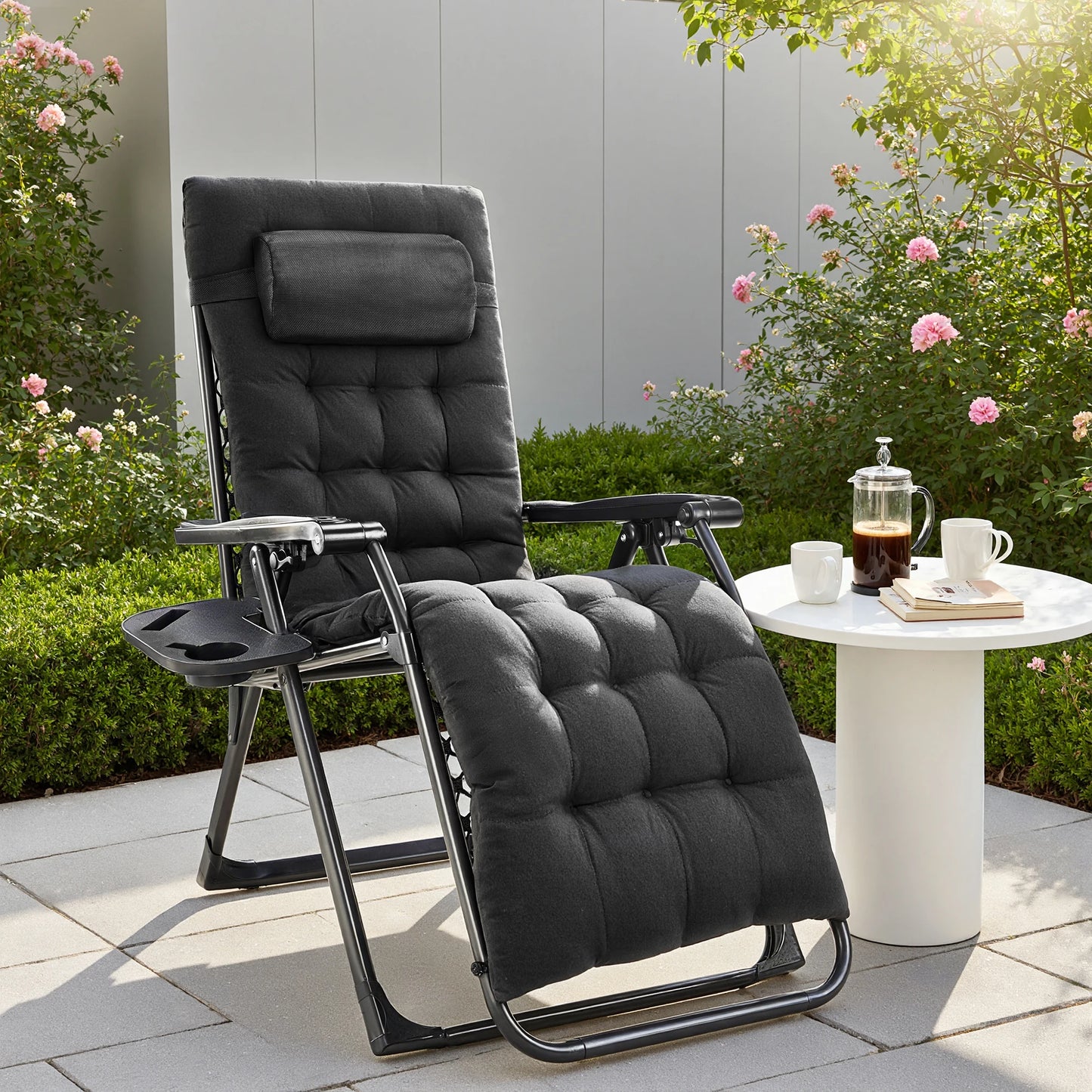 JHK Zero Gravity Portable Recliner Lounge Chair With Cup Holder