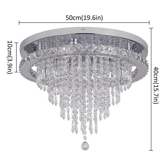 VETRULUS Crystal LED Chandelier Pendant Light With Remote Control