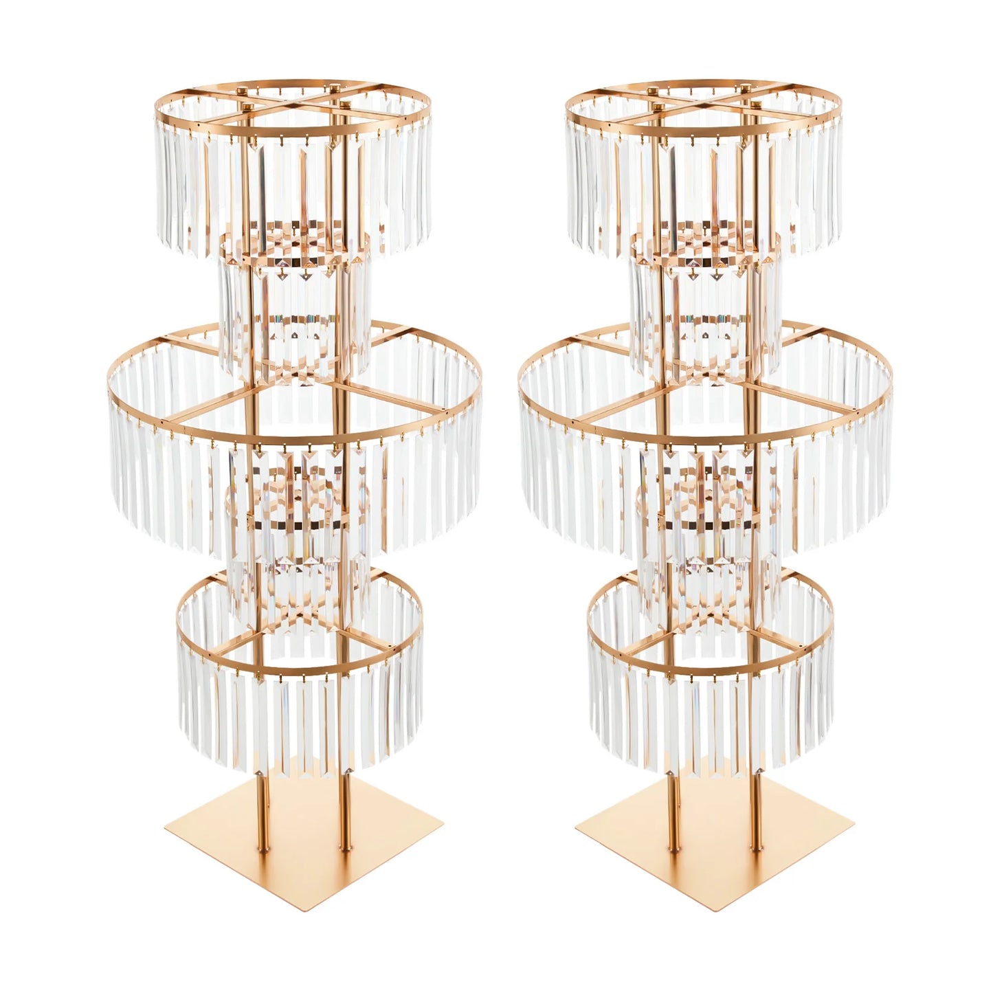5 Tier Iron And Acrylic Wedding Flower Stand Floor Centerpiece