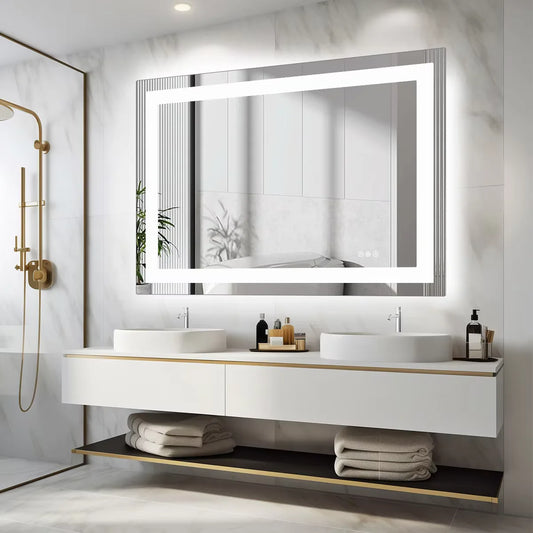 JHK LED Bathroom Vanity Mirror With Memory Function Front And Backlit