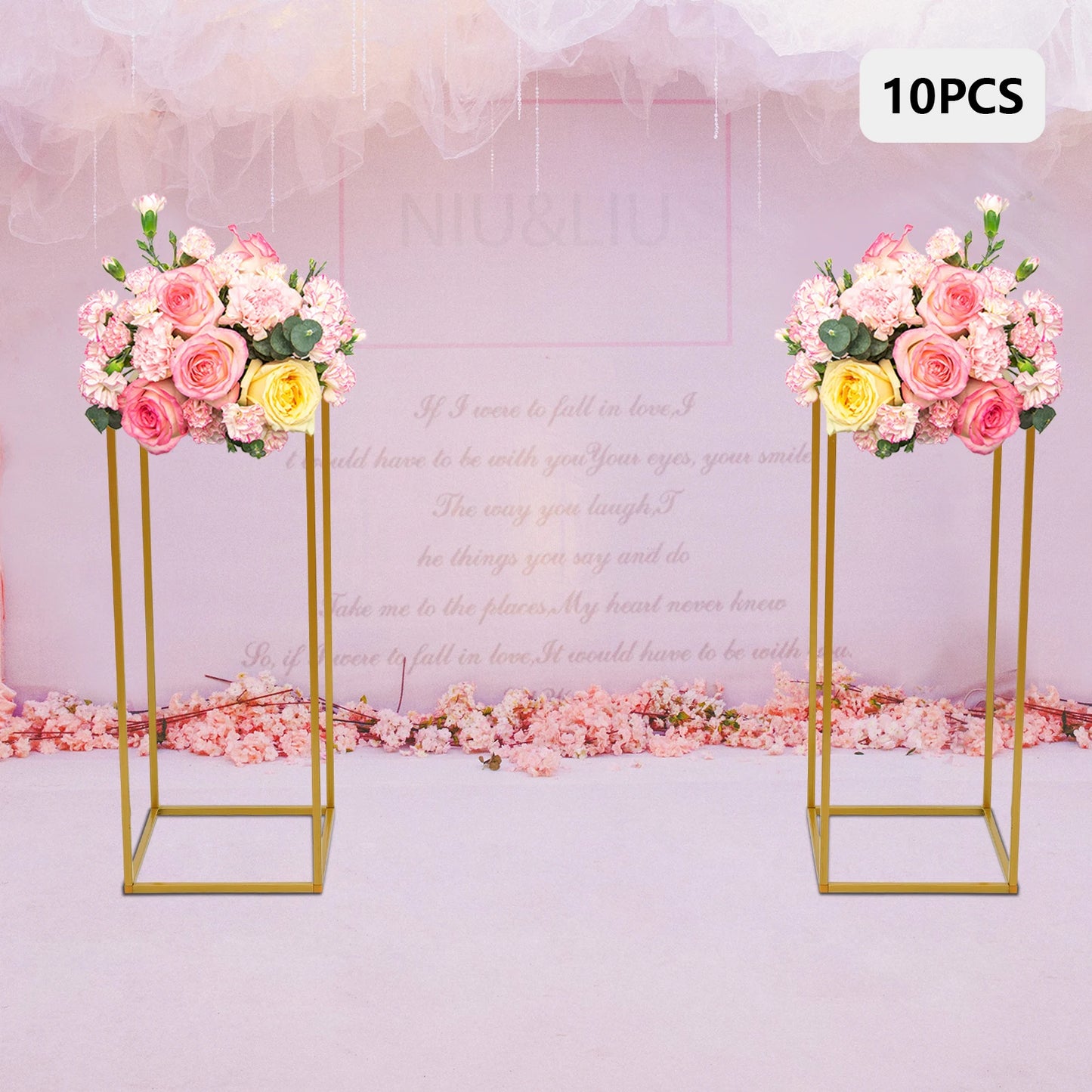 Wedding Flower Stand Set Metal Column Rack Pillar Display