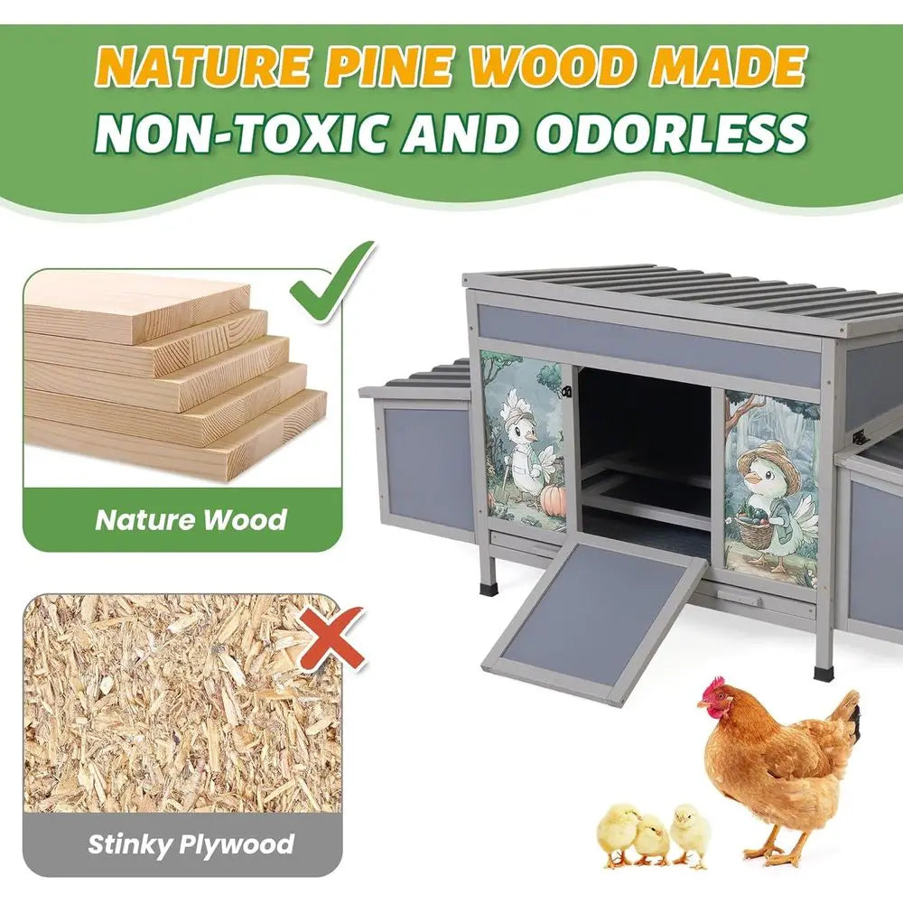 Outdoor Poultry Hutch And Hen House For Ducks And Chicks