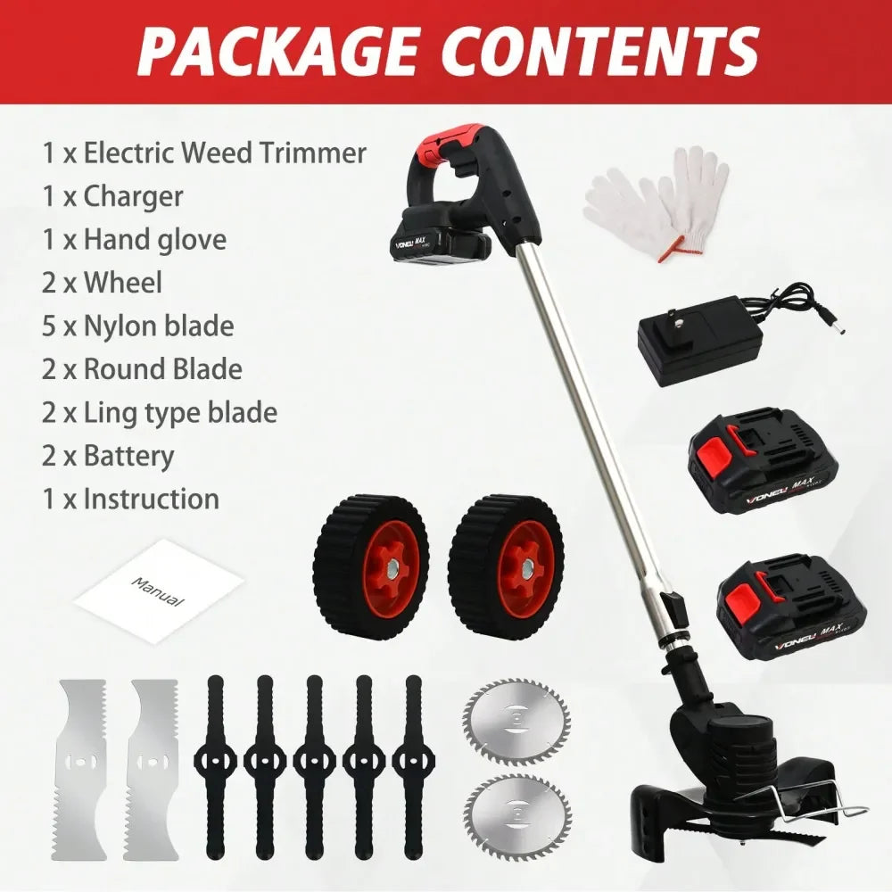 XMSJ Cordless Weed Eater 21V 650W Lawn Edger Trimmer