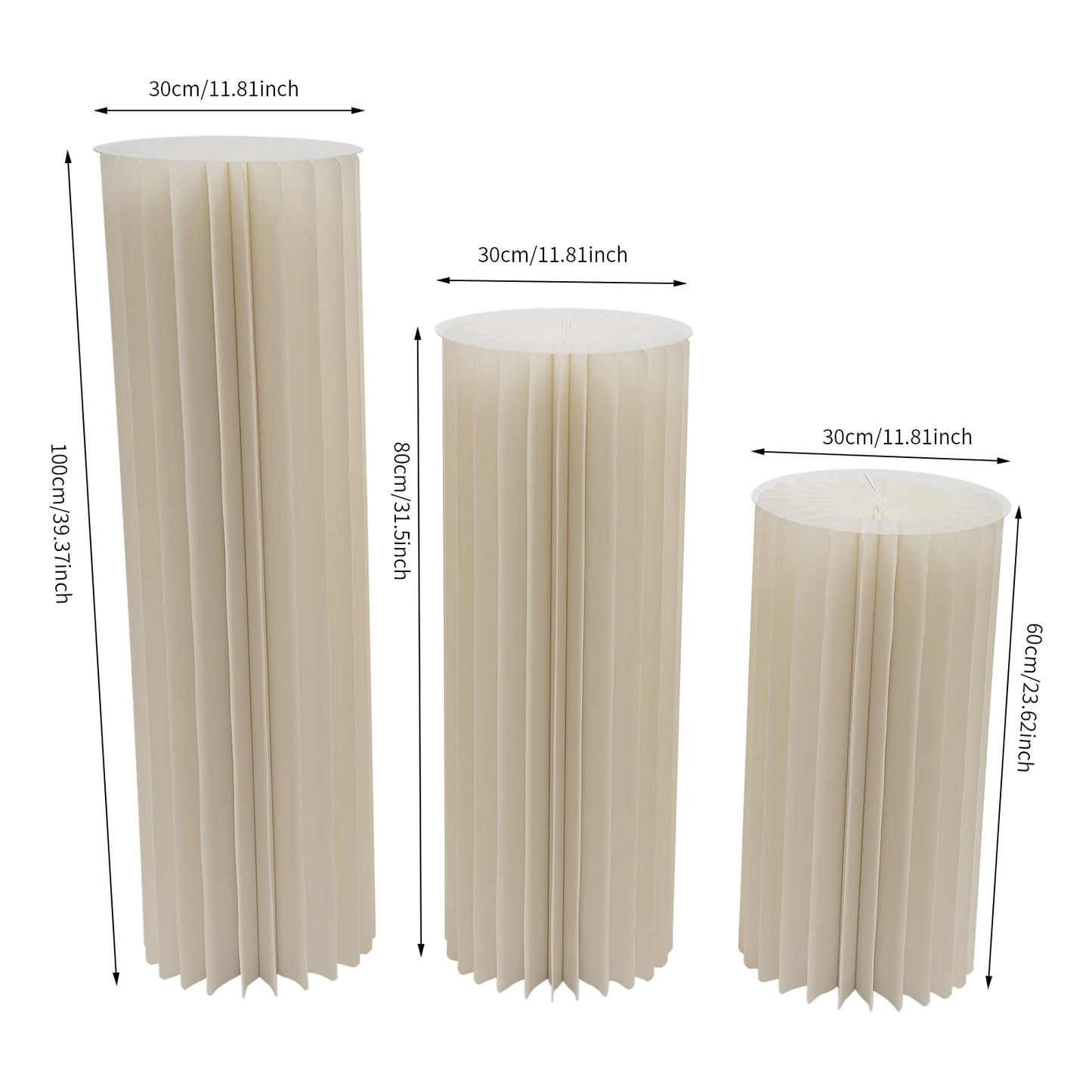 Wedding Flower Stand Cylinder Foldable Cardboard Centerpiece Display Stand