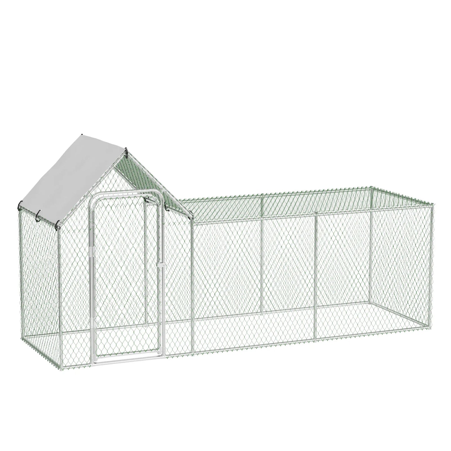 HiMISSH Flat Style Poultry Cage With Waterproof Cover Walk In Metal Chicken Coop
