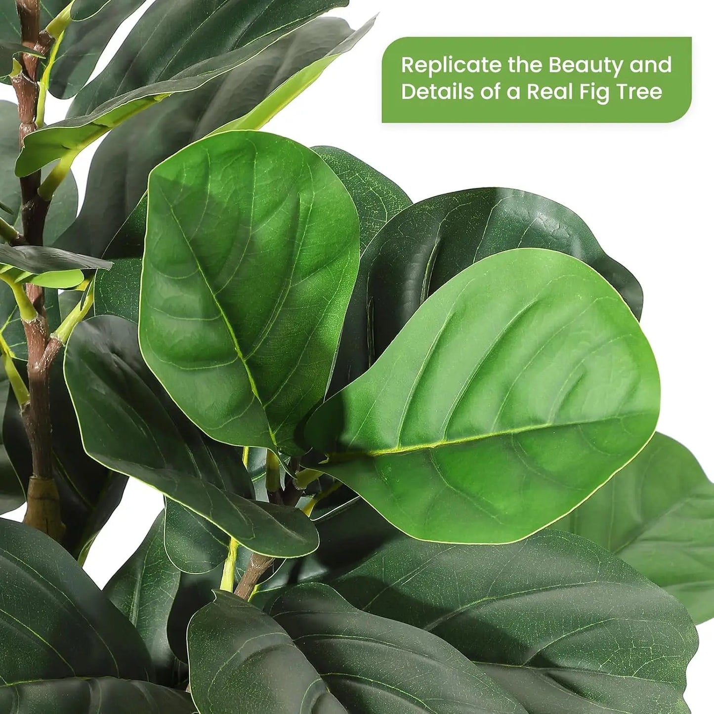 HiMISS Artificial Fiddle Leaf Fig Tree With Pot Home Decor