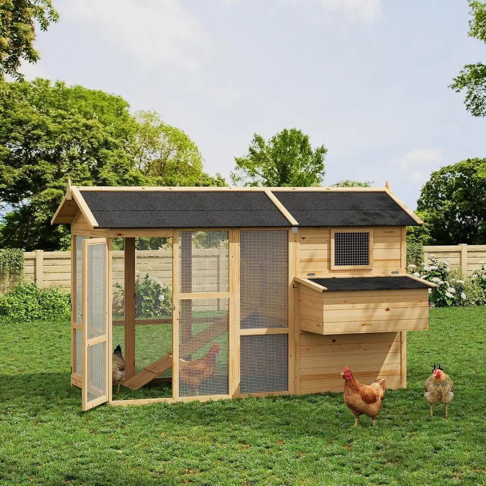 Wooden Outdoor Chicken Coop For Four To Six Chickens Nesting