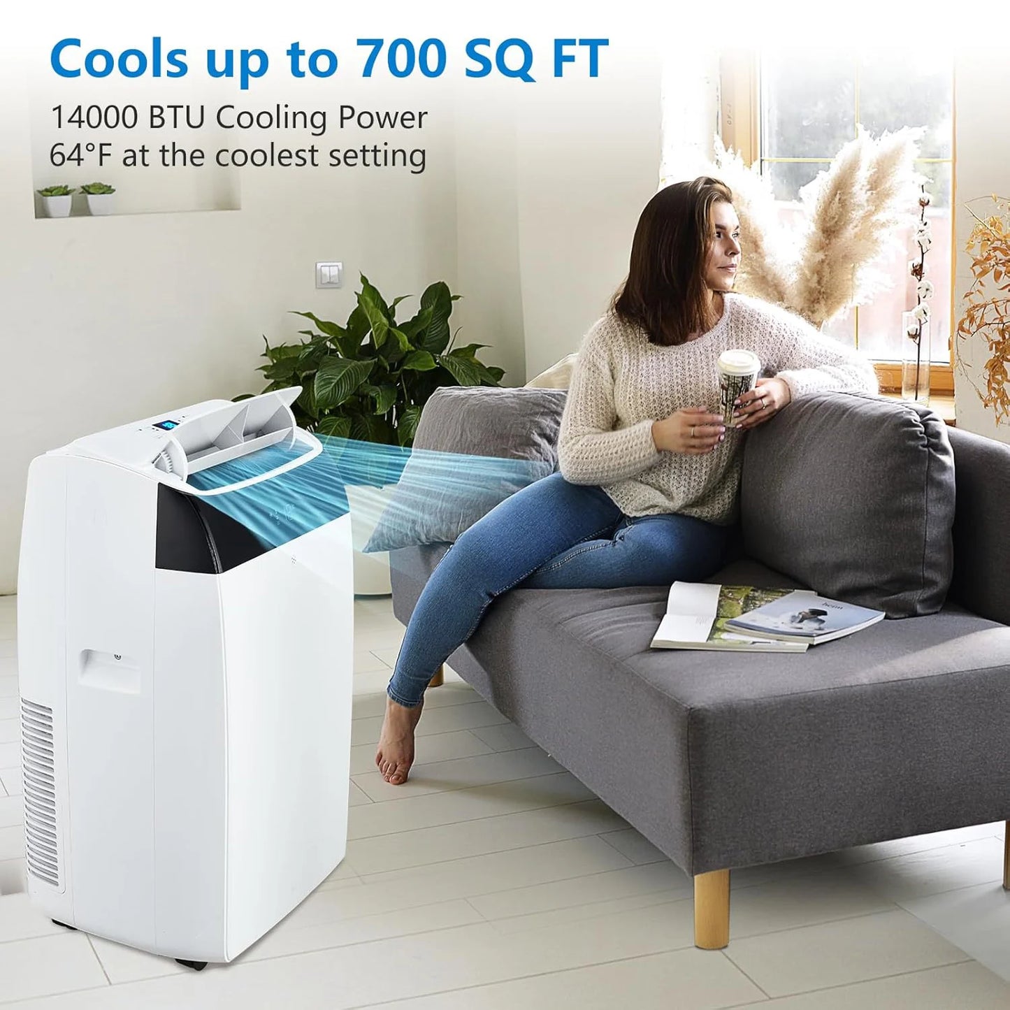 Adoolla 3in1 Portable Air Conditioner With Dehumidifier And Remote