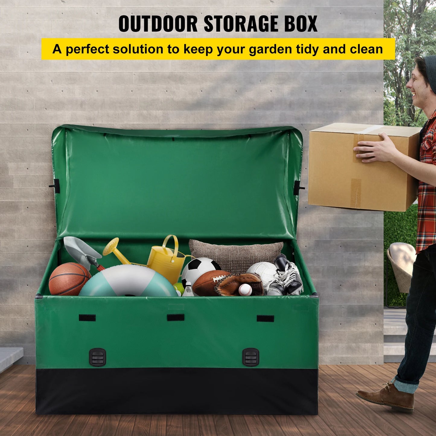 Outdoor Storage Box With Galvanized Frame And Waterproof PE Tarpaulin