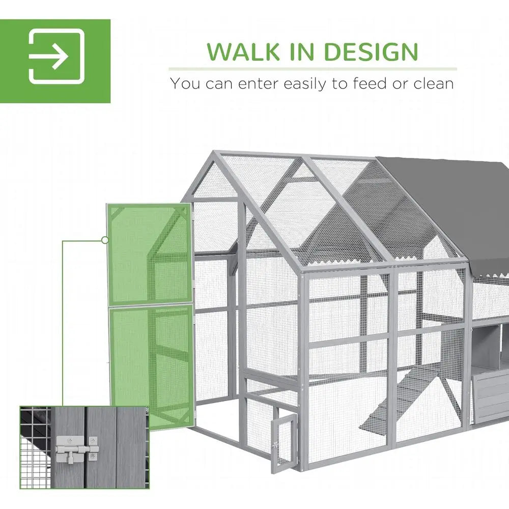 Wooden Chicken Coop Run With Waterproof UV Cover And Walkthrough